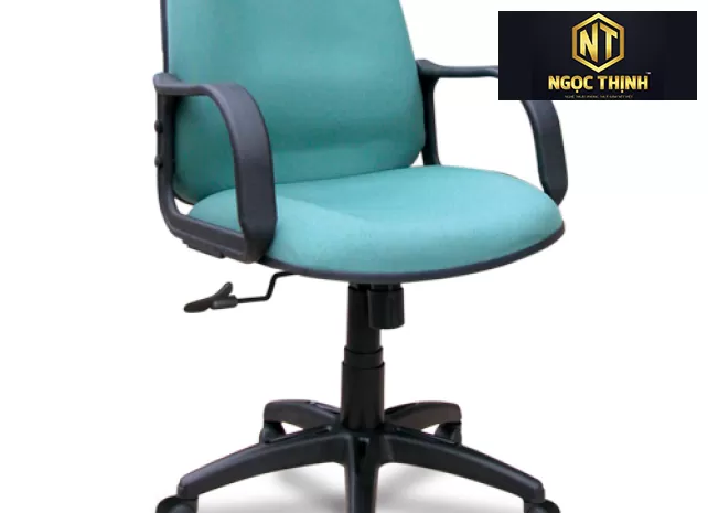 Ghế lưng trung, đệm tựa bọc vải, chân tay bằng nhựa SG225